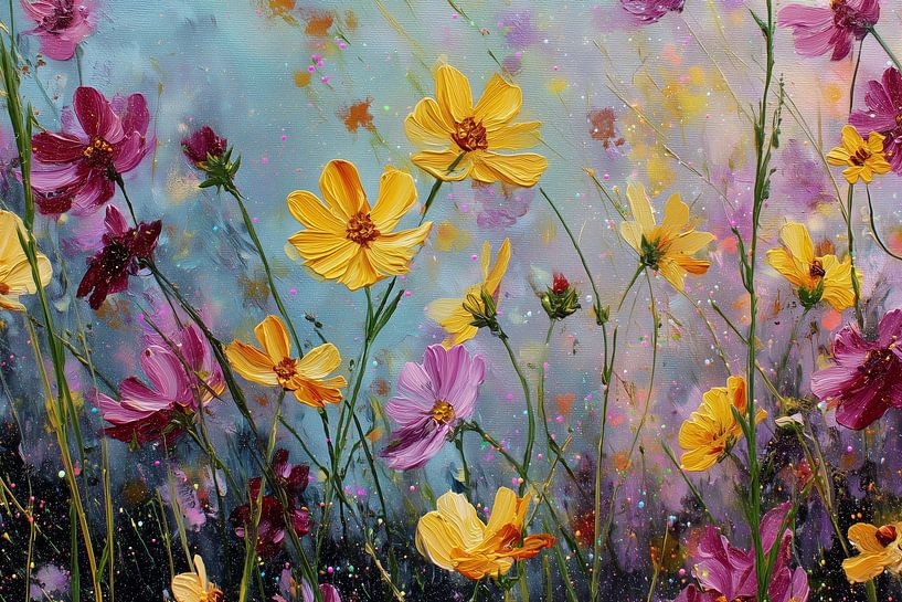 Weide van bloemen en licht van ARTemberaubend