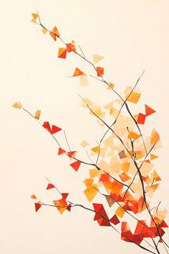 Colourful patterns - Autumn branches Airy leaves - Dance by Poster Art Shop