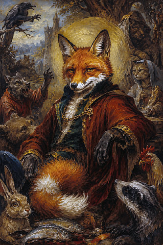 Reynard the Fox – A Colourful Painting of a Cunning Fox