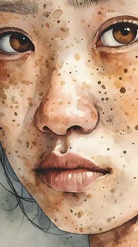 Aquarel portret van Liu