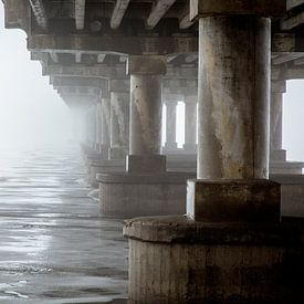Brücke im Nebel von Julian Buijzen