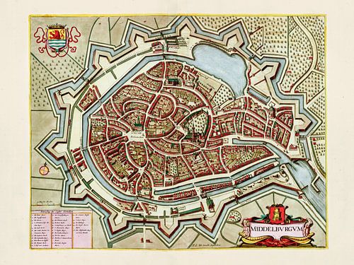 Plattegrond Middelburg - 1698