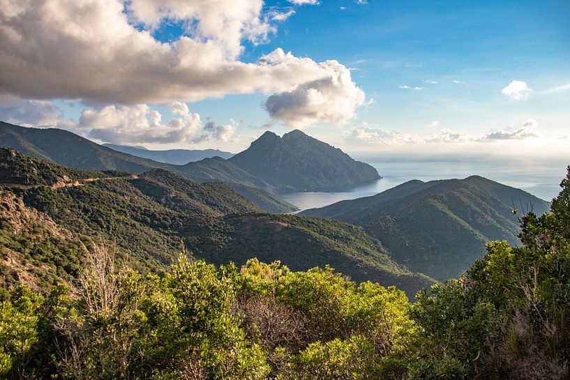 View of the sea and mountains of Corsica by Martijn Joosse