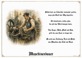 Machinebouwer – Gildeplaat met gedicht van Marcus Achberger