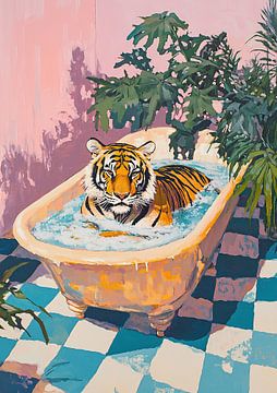 Lion in the bathtub