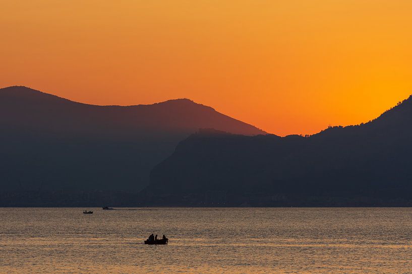 Visser bij zonsondergang van Fabrizio Micciche