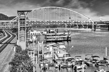 Fort Pitt Brug Pittsburgh | Monochrom