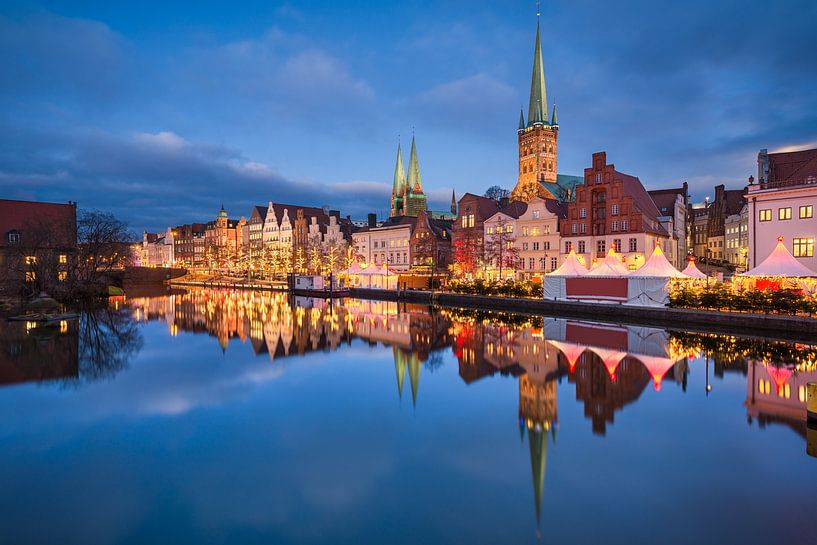Kerstmis in Lübeck, Duitsland van Michael Abid