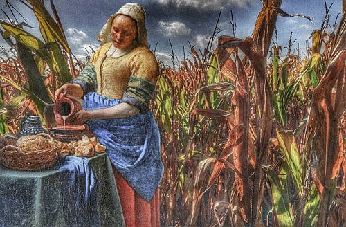 Het Melkmeisje in een Maisveld