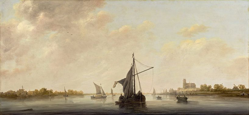 Albert Cuyp. Gezicht op de Maas bij Dordrecht van 1000 Schilderijen