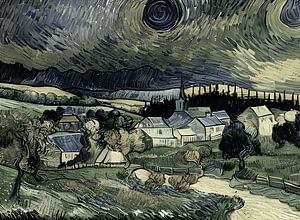 A village in my countryside Van Gogh style