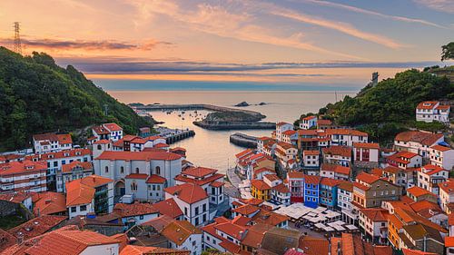 Sunset in Cudillero, Asturias, Spain