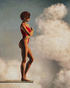 Die Frau, die in den Wolken schwebt