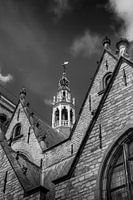Une partie de la Sint Janskerk à Gouda. s/w