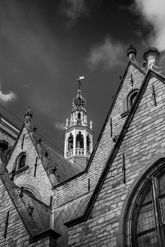 Part of the Sint Janskerk in Gouda. s/w
