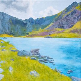 Wales, Pont Pen-y-benglog, Bangor. Schilderij van Marlies Huijzer van Martin Stevens