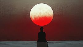 Kontemplation der roten Sonne von Art Lovers