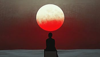 Kontemplation der roten Sonne