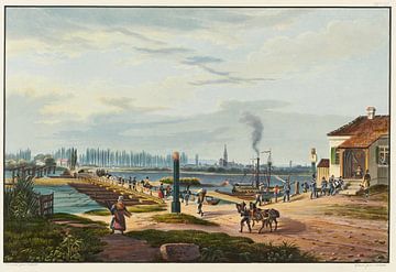 Uitzicht op de stad Straatsburg vanaf Kehl, Johann Ludwig Bleuler