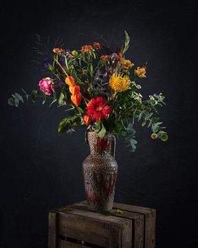 Decoratieve bloemen vaas stilleven van MICHEL WETTSTEIN