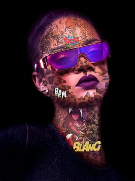 Rihanna Pop Art van Rene Ladenius Digital Art