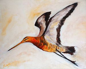 Grutto vliegend - schilderij  von Eveline van Oudbroekhuizen