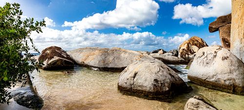 Granietrotsen, eiland Virgin Gorda, Caraïben