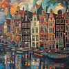 Amsterdam | Maisons sur le canal sur Caprices d'Art