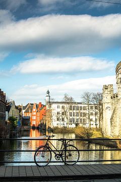 fiets tegen brug in Gent van I Baay