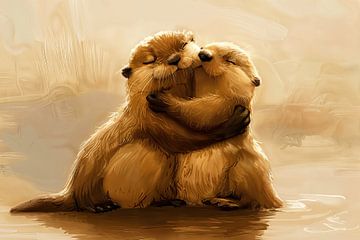 Otters Liefde Kunst van Blikvanger Schilderijen