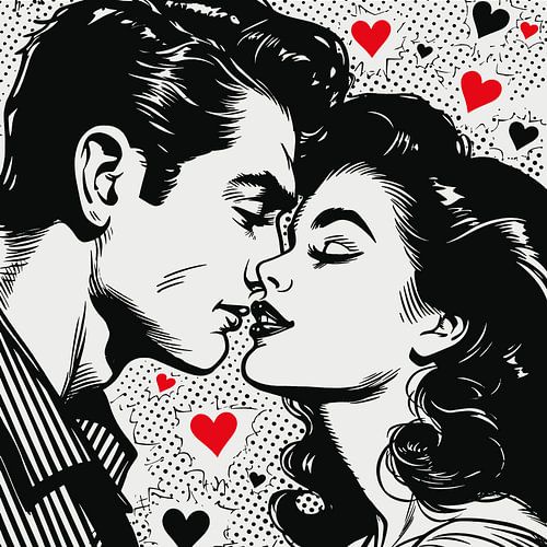 Le baiser : Pop Art Passion, art de la Saint-Valentin