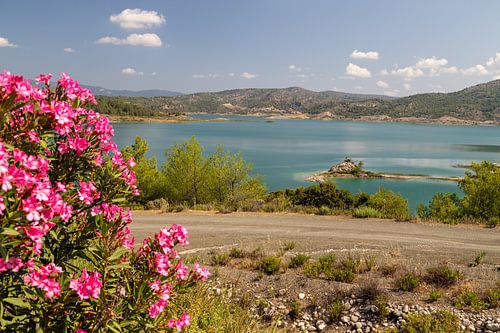 View of the Gadoura reservoir on the island of Rhodes