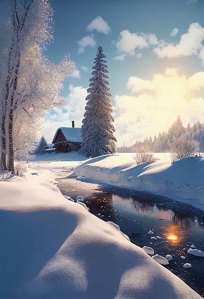Sunny winter landscape by drdigitaldesign
