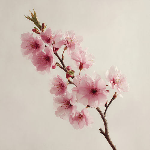 Kersenbloesem tak roze bloemen