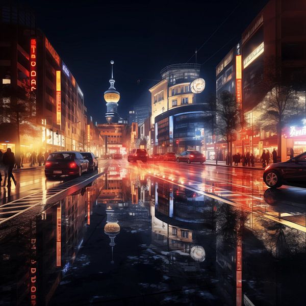 Berlin in de nacht van TheXclusive Art