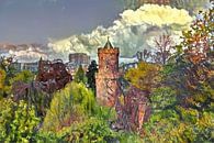 Painting Kronenburg tower in Nijmegen by Slimme Kunst.nl thumbnail