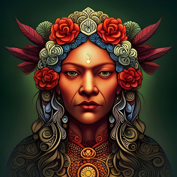 Femme maorie, art néo-zélandais par Betty Maria Digital Art