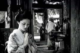 spiritual japan praying Geisha by Egon Zitter