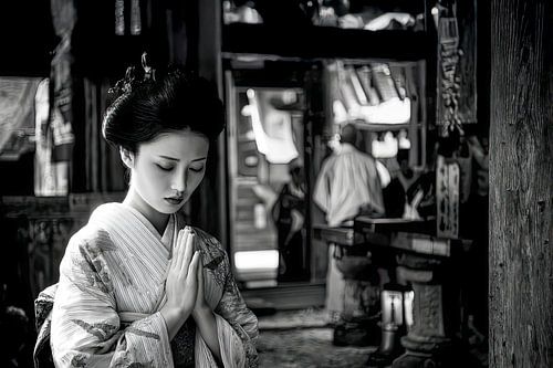 spiritueel japan biddende Geisha