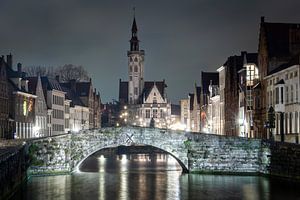 Jan van Eyck Platz und Koningsbrug bei Nacht | Brügge | Nachtfotografie