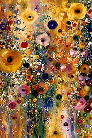 Flowers Garden Abstract B, style Gustav Klimt by Mateo