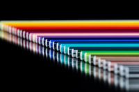 Pencils in a row.