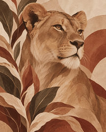 Majestätische Löwin in Erdtönen von TheArtfulGallery