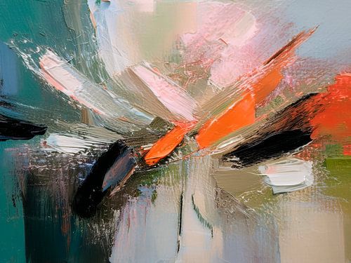 Modern abstract: bloem in impasto stijl