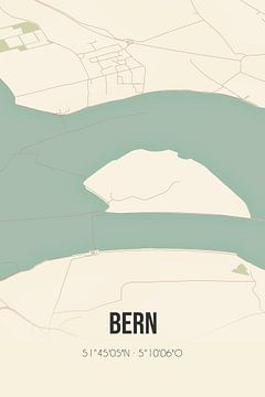 Vintage landkaart van Bern (Gelderland) van Rezona