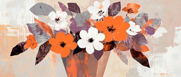 Composition florale colorée dans un vase sur Poster Art Shop