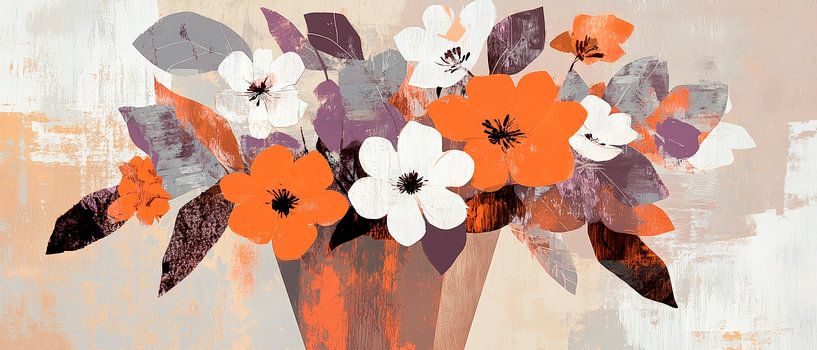 Kleurrijk bloemstuk in een vaas van Poster Art Shop