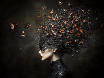 Vleugels van Stijl |  High-End Fashion Portret met Vlinders van Karina Brouwer