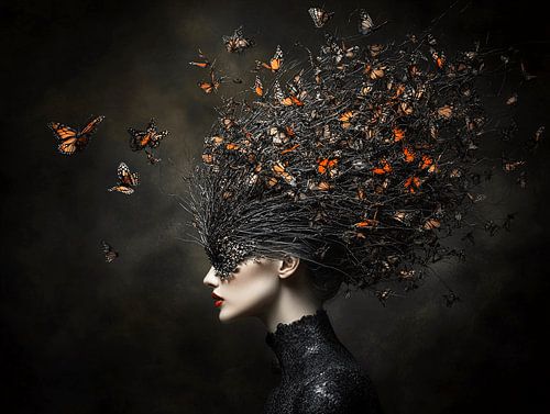 Wings of Style | High-End Fashion Portrait with Butterflies