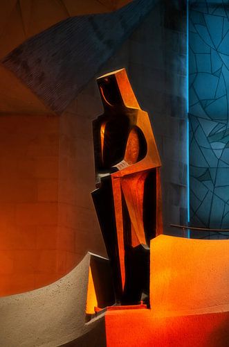 Detail van interieur in Sagrada Familia kathedraal in Barcelona